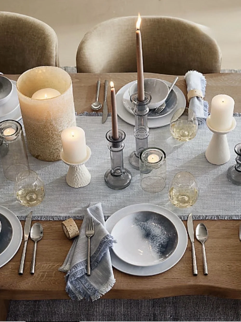 New! Crate&Barrel Minimal White Textured Ceramic Pillar Candle Holder LARGE